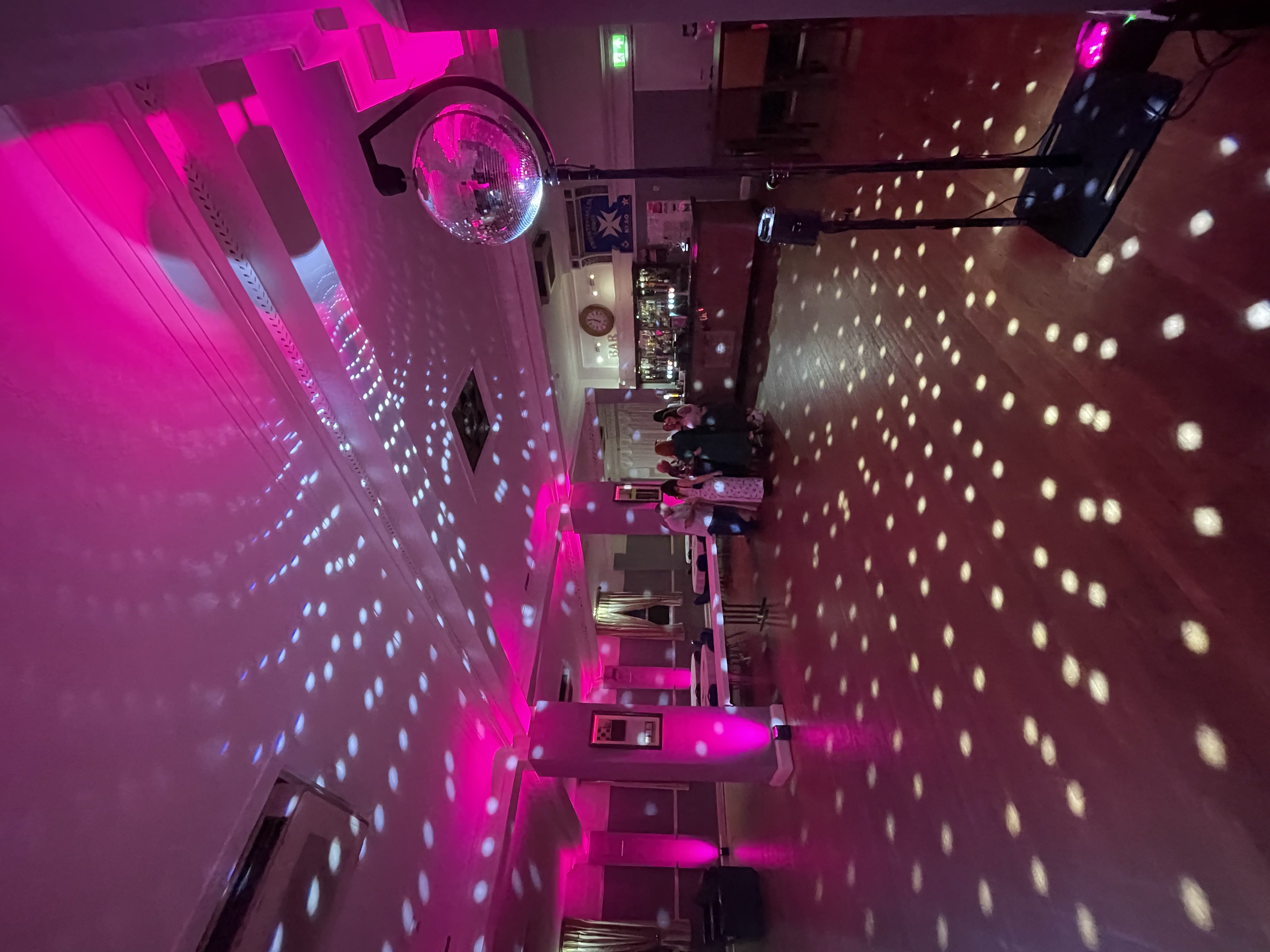 Disco ball lighting at a party in Leicester